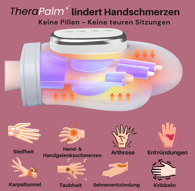TheraPalm™ Relief - Elektrischer Handmassager mit Wärme & Kompression
