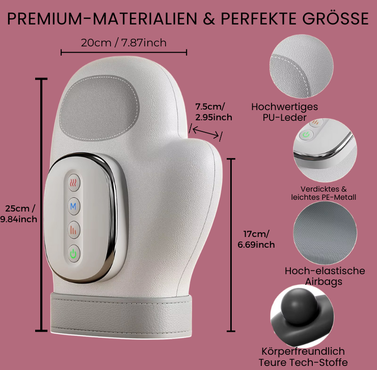 TheraPalm™ Relief - Elektrischer Handmassager mit Wärme & Kompression